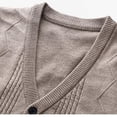 thumbnail image 5 of successthop Wool Sweaters for Men Cardigan Sleeveless Button Up V Neck Tops Winter Layer Look Knitwear with Pockets, 5 of 6