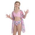 thumbnail image 6 of Ochine Girls Swimsuit 3 Piece Tropical Print Bikini Set with Cover-Up Quick-Dry Swimwear for Girls 9-16 Years, 6 of 10