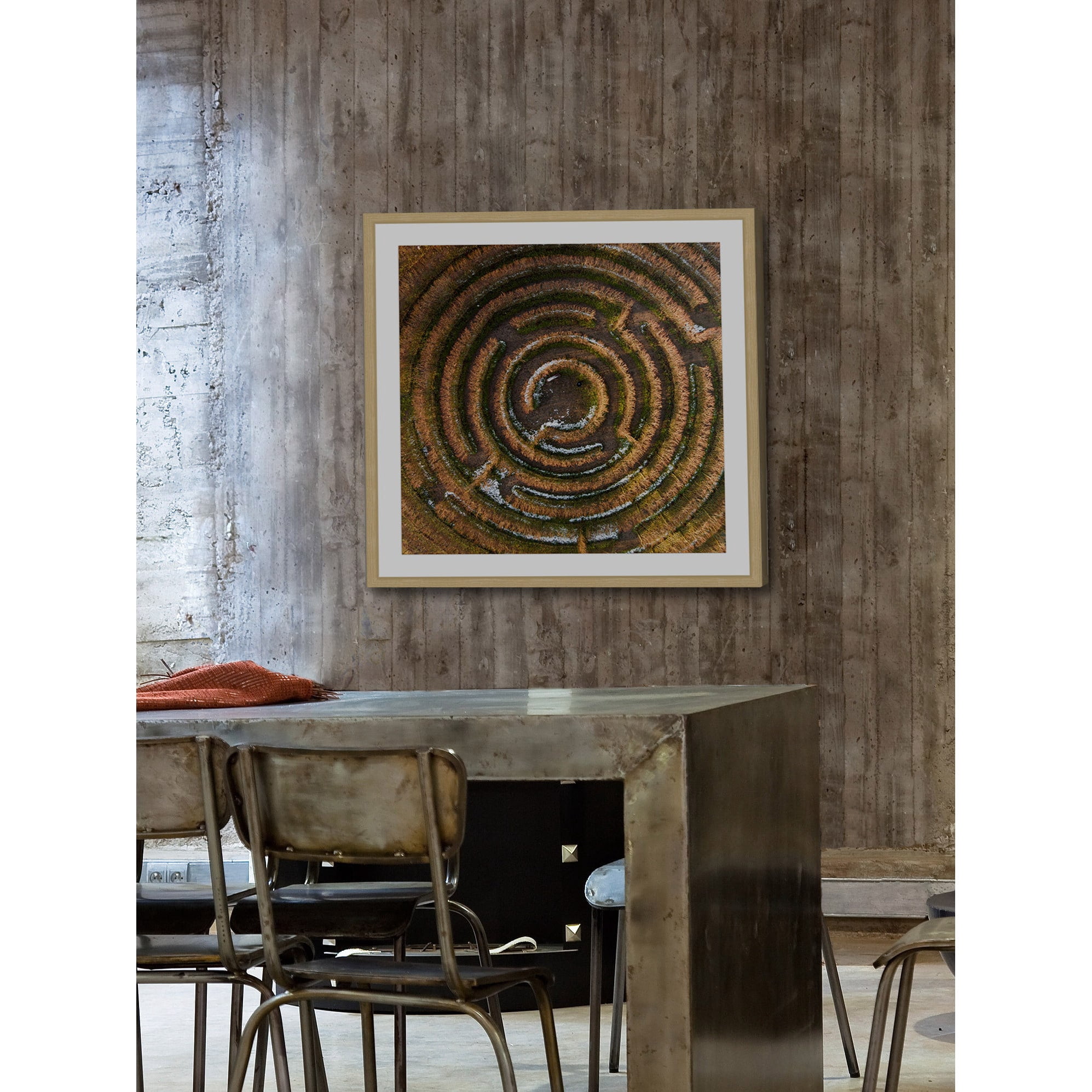 Marmont Hill "Crop Circle" By Karolis Janulis Framed Painting Art Print, 32.0" x 1.5"