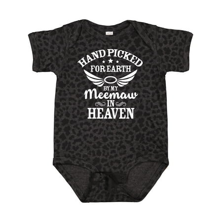 

Inktastic Handpicked for Earth by My Meemaw in Heaven with Angel Wings Gift Baby Boy or Baby Girl Bodysuit