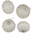 thumbnail image 4 of Northlight Striped Ball and Onion Glass Christmas Ornaments - 3" (80mm) - White and Silver  - 4ct, 4 of 7