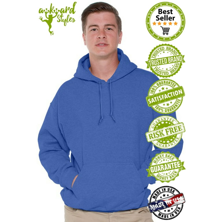 Gildan Blank Hoodie - Hooded Sweatshirt - Unisex Style 18500 Adult Pullover  Royal Blue