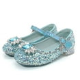 thumbnail image 2 of FLMEI Little Girls Leather Shoes Spring Fall Dress Heels Sandals Sequins Princess Shoes Flower Girls Party Wedding Shoes for Kids Toddler, 2 of 9