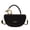 black, variant on Luxury PU Saddle Bag for Women, Metal Ring Detail & Magnetic Snap Closure, Adjustable Strap Shoulder Crossbody Handbag for Daily Use (9.84" x 5.12" x 2.76", 0.93 lb)