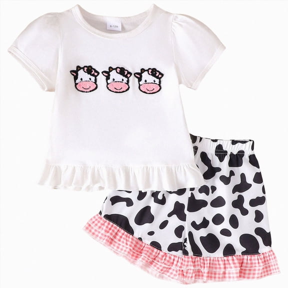 Toddler Girl Clothes Sets Cute Auntie's Little Bestie Print T-Shirt & Flare Pants 2-Piece Outfit Family Matching Outfit 12-18 Months