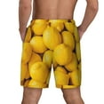 thumbnail image 3 of Sigee Ripe Yellow Lemon Print Mens Swim Trunks with Compression Liner Quick Dry Swim Stretch Beach Shorts with Pockets,S-3XL, 3 of 7
