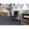 thumbnail image 4 of Homelala Black Modern Mid Back Ribbed PU Leather Swivel Tilt Adjustable Chair Designer Executive Manager Office Chair Conference Room Ergonomic Computer With Arms on Black Base, Set of 1, 1 piece, 4 of 14