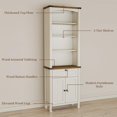 thumbnail image 3 of FIAKOA 71" Tall Bookcase with Storage, Farmhouse 6-Tier Cabinet with Door, Large Bookshelf Cabinet with Open Display Storage Shelf for Office Living Room (White), 3 of 7