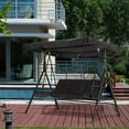 3Person Outdoor Patio Swing Chair, Convertible Canopy Hanging