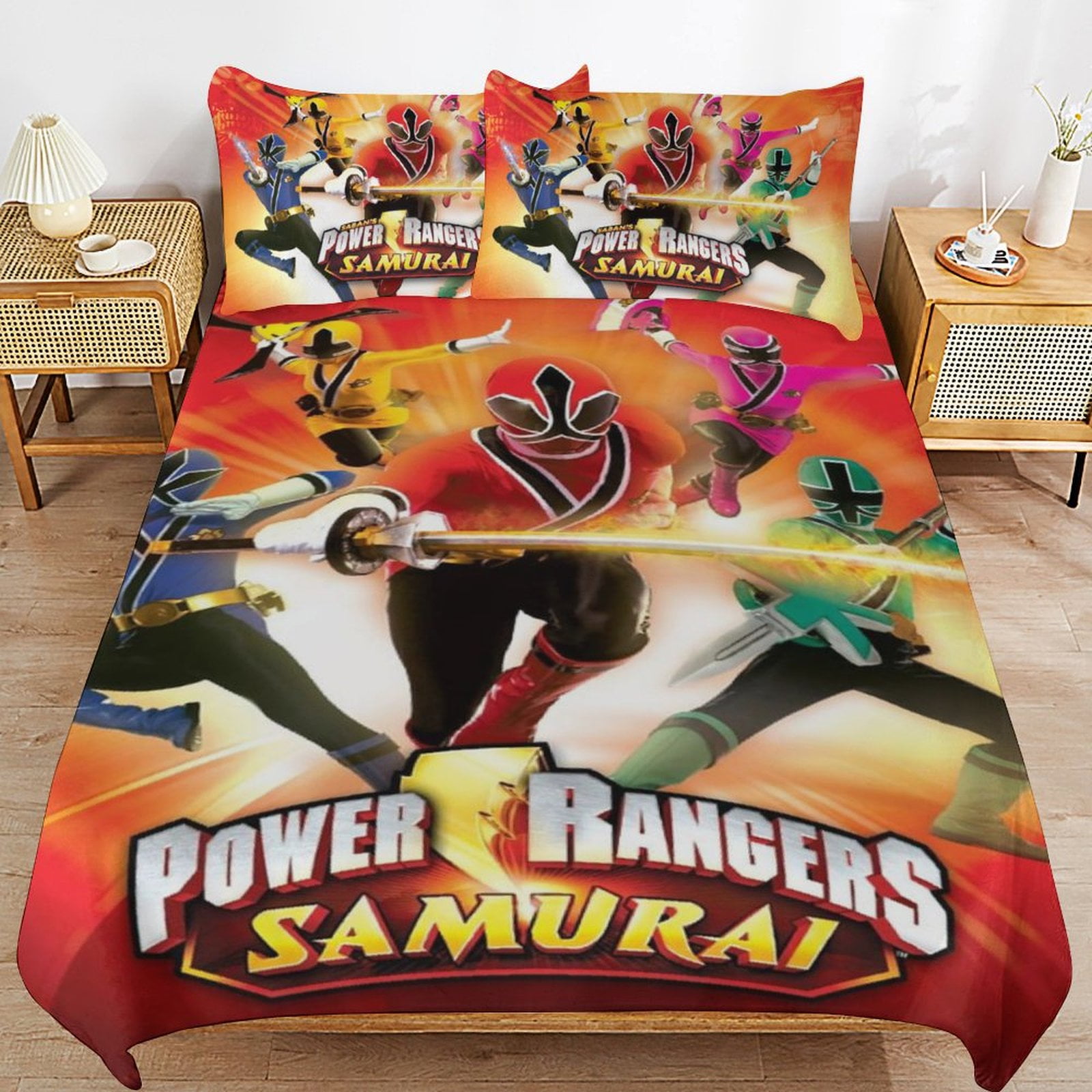 Power Rangers 3 Piece Bedding Set Duvet Cover Set Soft Warm And Comfortable Soft Bed Set with 1 Duvet Cover And 2 Pillowcases for Bedroom Walmart
