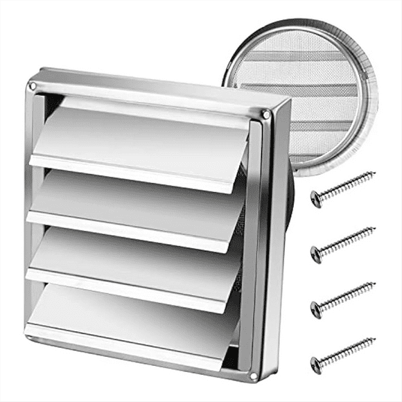 Exterior Wall Vent Hood Stainless Steel Air Vent Grille Cover Wall Duct Ventilation Grill Outlet Airflow Vent Hood -B