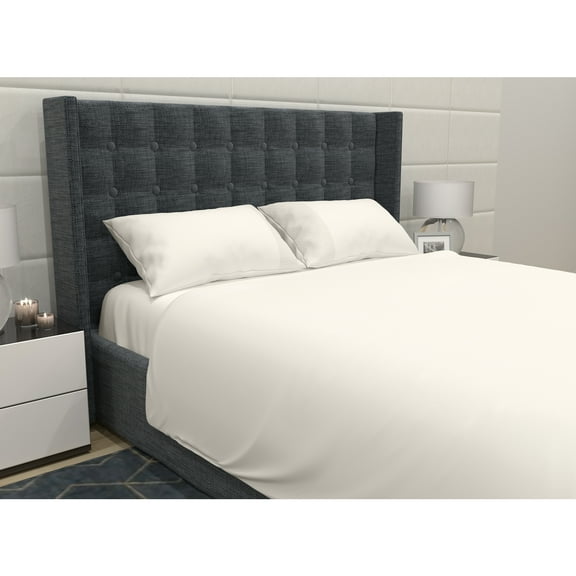 Safdie & Co. 4-piece Modern Polyester Solid King Sheet Set in Ivory