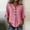 Hot Pink, variant on Odbmxy Striped Shirts for Women Cotton Fall 3/4 Sleeve Blouse for Women V-Neck Camping Button Regular Casual Peplum Tops