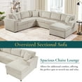 thumbnail image 5 of Oversized Sectional Sofa 115.3" U-Shaped Sofa with a Chaise Lounge and Three Soft Throw Pillows for Living Room, Light Gray, 5 of 10