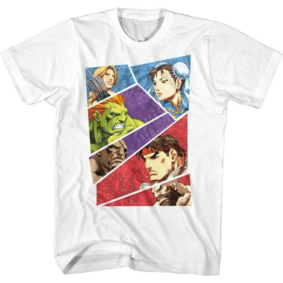 Street Fighter Sliced Comic Showdown White T-Shirt