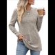 thumbnail image 3 of Blusas Elegantes e Informales de Larga para Mujer, Ropa Informal de Negocios, Suéteres Cálidos de Otoño. Caqui XXL, 3 of 9