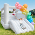 thumbnail image 5 of White Bounce House with blower Large Bouncy Castle for Kids Birthday Party Events (133.86 x 96.46 x 74.02inch), 5 of 5
