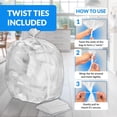 thumbnail image 3 of 55 Gallon Trash Bags Heavy Duty (100 Count) | Clear | Twist Ties Included | Extra Tough, Leak-Proof Garbage Bags | Ideal For Large Clean Ups, 3 of 9