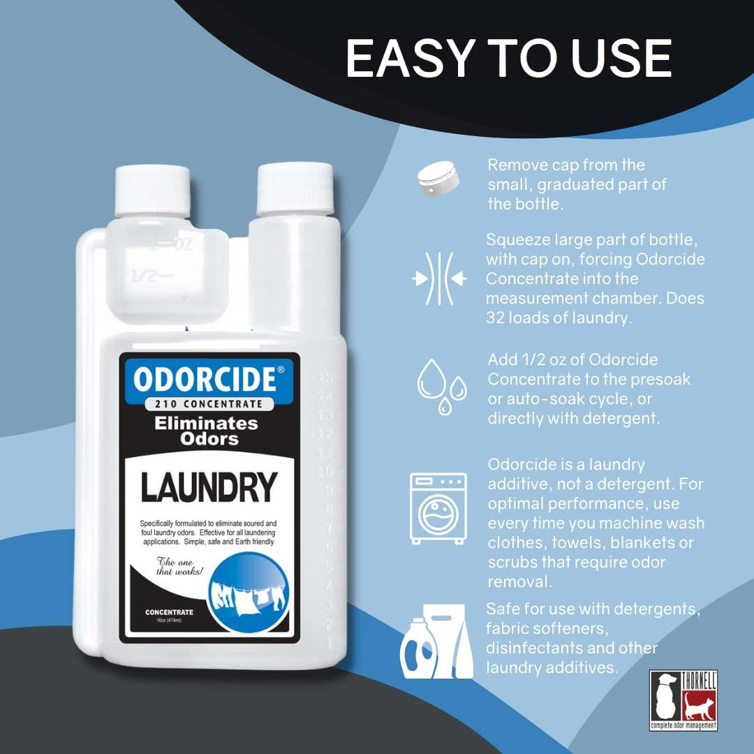 Concentrated Fresh Linen Scent Laundry Odor Eliminator for Strong Odor, All Laundry Uses – Safe, Non-Enzymatic Odor Neutralizer – Laundry Odor Remover for Smoke, Sweat & Pet Odors (16oz)