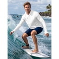 thumbnail image 4 of Pdbokew Men’s UPF 50+ Fishing Hoodie UV Sun Protection Long Sleeve Hooded Shirts White L, 4 of 7