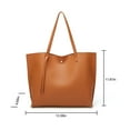 thumbnail image 2 of Colisha Women Large Tote Leather Bag with Tassel PU Leather Shoulder Handbags Big Capacity Fashion Ladies Purses Satchel Messenger Bags - Brown, 2 of 9