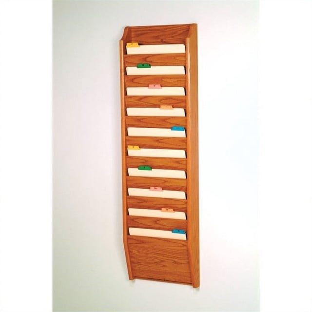 Pemberly Row Porte-Cartes 10 Poches en Chêne Moyen
