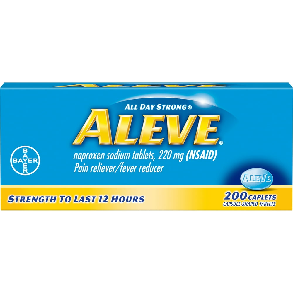 Aleve Pain Reliever/Fever Reducer Naproxen Sodium Caplets, 220 mg, 200