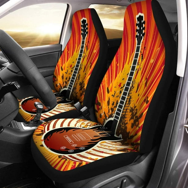 FMSHPON Set of 2 Car Seat Covers Red Rock Guitar and Wings Music Roll Band  Flame Universal Auto Front Seats Protector Fits for Car,SUV Sedan,Truck -  Walmart.com