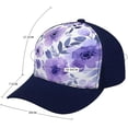 thumbnail image 2 of Purple Floral Pattern Baseball Cap Classic Golf Cap Soft Dad Hat Multicolor Adjustable Low Profile Hat Unisex, 2 of 6