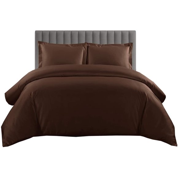 Housse de Couette 800 TC 100 % Coton Égyptien Fermeture Éclair Ultra Douce Durable et Résistante à la Décoloration Motif Uni