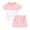 Z#1 Pink, variant on Baby Toddler Boy Outfit Kids Unisex Summer Tshirt Skirts Soft Patchwork Cotton 2PC Sleepwear Outfits Clothes For 9-10 Years
