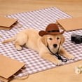 thumbnail image 4 of FeiFu Pet Cowboy Hat Cute Western Style Pet Cap Adjustable Strap Cowboy Hat for Small Medium Dogs Cats Puppy Pet Photo Prop Accessory, 4 of 6