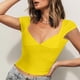 thumbnail image 3 of Camiseta con cuello en V profundo, manga corta, camiseta de manga corta con escote en V profundo, camiseta de manga corta con cuello en V profundo diseñada para durar, 3 of 8