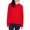 Red, variant on SANCTUARY Womens Red Textured High-low Hem Long Sleeve Crew Neck Wear To Work Hi-Lo Sweater S