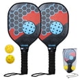 thumbnail image 3 of Pickleball Rackets,With Balls And Pickleball Paddles Set Siuke Balls And Mesh Red Set Of 2 Wooden Pickleball With Paddles Set Of Pickleball With Balls Outdoor Indoor Men 2 Pickleball Balls, 3 of 6
