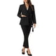 thumbnail image 2 of Blazer de una sola botonadura INSPIRE CHIC para mujeres, chaqueta de oficina con solapa, de manga larga y con cinturón, traje blazer M negro, 2 of 6
