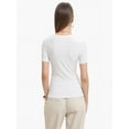 thumbnail image 2 of Women's Casual Short Sleeve Scoop Neck Summer Tops Ribbed Knit Slim Fit Tee Shirts, 2 of 4