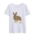 thumbnail image 2 of Leopard Bunny Flowers Girls Women Happy Easter T-Shirt, 2 of 5