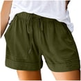 thumbnail image 2 of Npasoilc Shorts for Women Summer Plus Size Mid Waisted Comfy Drawstring Elastic Waist Solid Color Beach Lightweight Casual Loose Short with Pockets, 2 of 8
