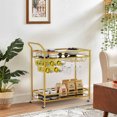 thumbnail image 6 of LAFGUR Bar Cart Gold, 2 Tiers Home Bar Serving Cart on Lockable Wheels, Rolling Alcohol Cart , Modern Wine Cart for Home Kitchen Dining and Living Room, 6 of 9