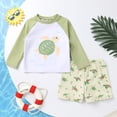 thumbnail image 4 of Younger Tree Toddler Baby Boys Swimsuits Trunk Rashguard Long Sleeve Top Shorts Two Pieces Bathing Suit Swimwear Outfit for 6-7T, 4 of 10