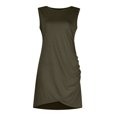 thumbnail image 6 of JoveMarine Sundresses for Women Summer Sleeveless Tank - Round Neck Slim Fit Short Bodycon Party Mini Dress with Stretchy Fabric,Dark Green 2XL, 6 of 7