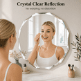 thumbnail image 3 of YAURA 30" Large Round Wall Mirror with Diamond-Cut Beveled Edge, Frameless Decorative Bathroom Vanity Mirror with Solid Backing, Modern Glam Wall Decor for Living Room, Entryway, 3 of 8