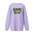 Womens Game Day Sweatshirts Funny Football Graphic Pullover Tops Long