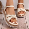 thumbnail image 3 of Mepaouo Espadrille Dressy Wedge Sandals Women's Platform Casual Summer Slip on Shoes with Ankle Strap, 3 of 7