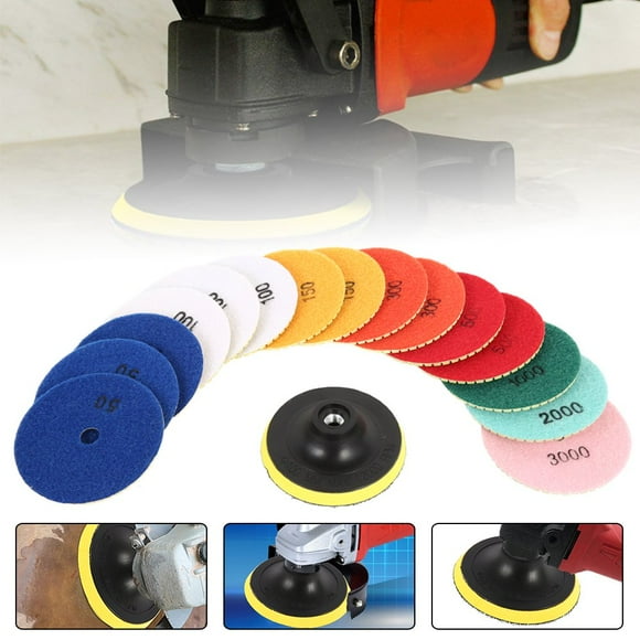 CNKOO Stone Concrete Marble Quartz Granite 4 Inch Wet Sanding Polishing Polisher Pads Kit Tools for Wet Grinder Polisher