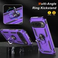 thumbnail image 4 of Starshop Google Pixel 10 Pro XL Case Phone Cover Shockproof Ring Stand Case With Glass Screen - Purple, 4 of 5