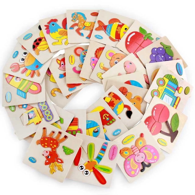 Baby Toys Wooden 3d Puzzle Cartoon Animal Intelligence Kids Educational Brain Teaser Children Preschool Learning Educational toytortoise He Qiyong unisex