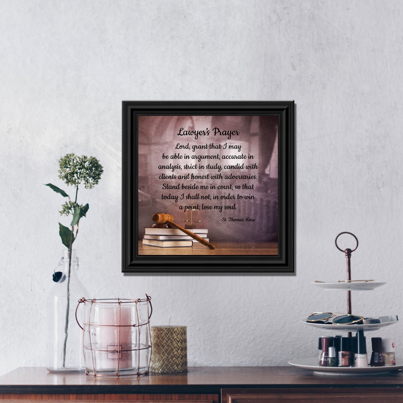 Law School Gifts for Lawyer, Lawyer Gifts for Women, Law Office Art, Attorney Gifts for Men, Gift for Law Student, Law school Graduation Gifts, St Thomas Moore Lawyer's Prayer Office Decorations, 8738