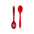 thumbnail image 1 of 2 Pcs Nonstick Silicone Slotted Spoons,7.95 Inch High Temperature Serving Cooking Baking Spoons,Slotted and Solid Serving Spoon Set,Silicone Mixing Spoons Basting for Nonstick Cookware,(Red,7.95 in), 1 of 7